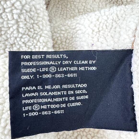 Vintage St John's Bay Women Suede L Embroider Shearling Jacket Penny Lane Floral - Picture 9 of 12